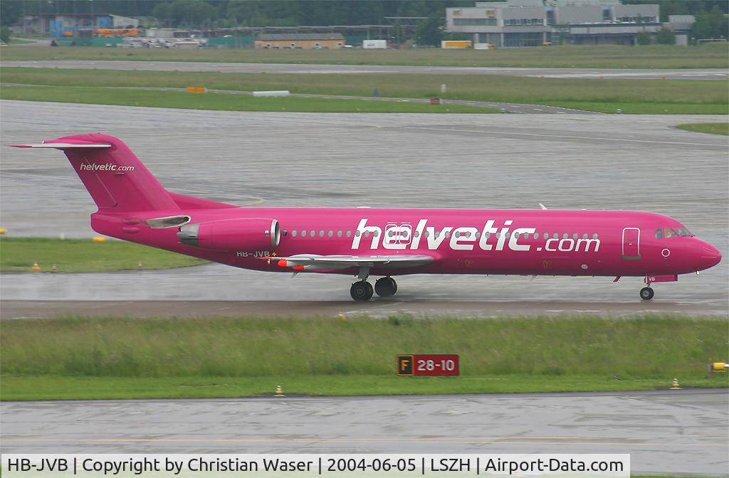 HB-JVB, 1994 Fokker 100 (F-28-0100) C/N 11491, Helvetic