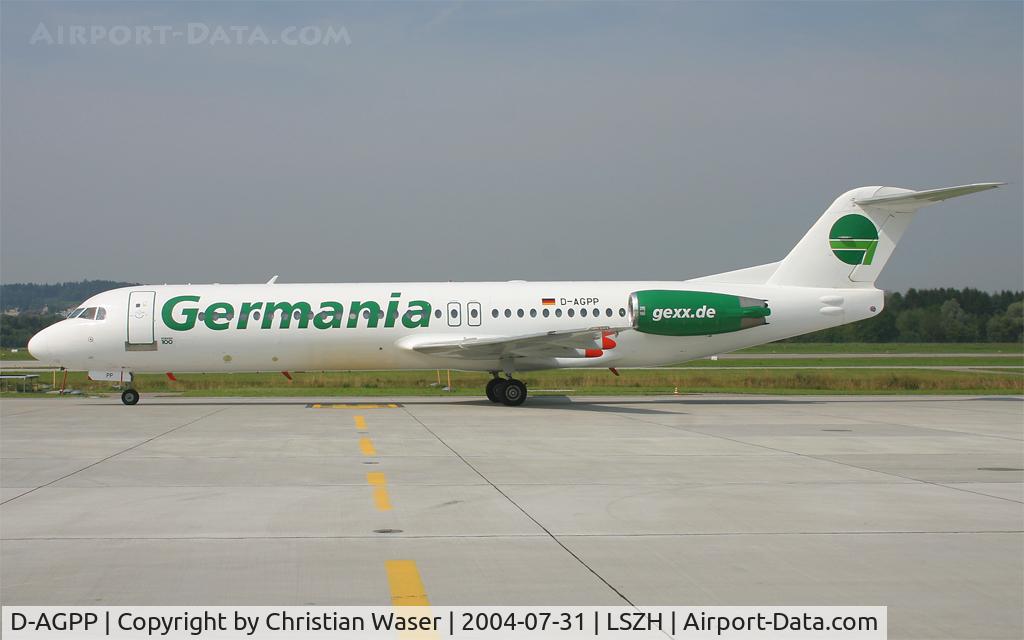 D-AGPP, 1991 Fokker 100 (F-28-0100) C/N 11337, GEXX