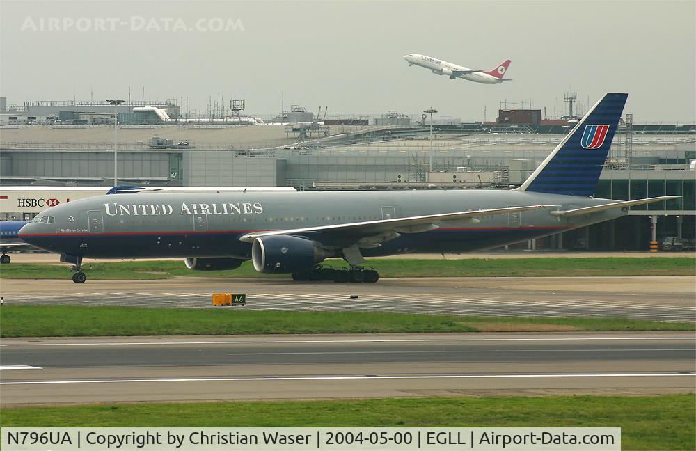 N796UA, 1998 Boeing 777-222 C/N 26931, United Airlines