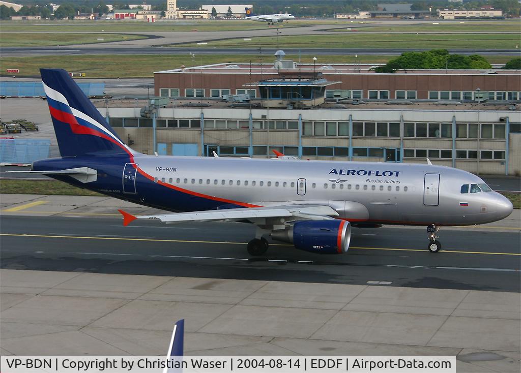 VP-BDN, 2003 Airbus A319-111 C/N 2072, Aeroflot