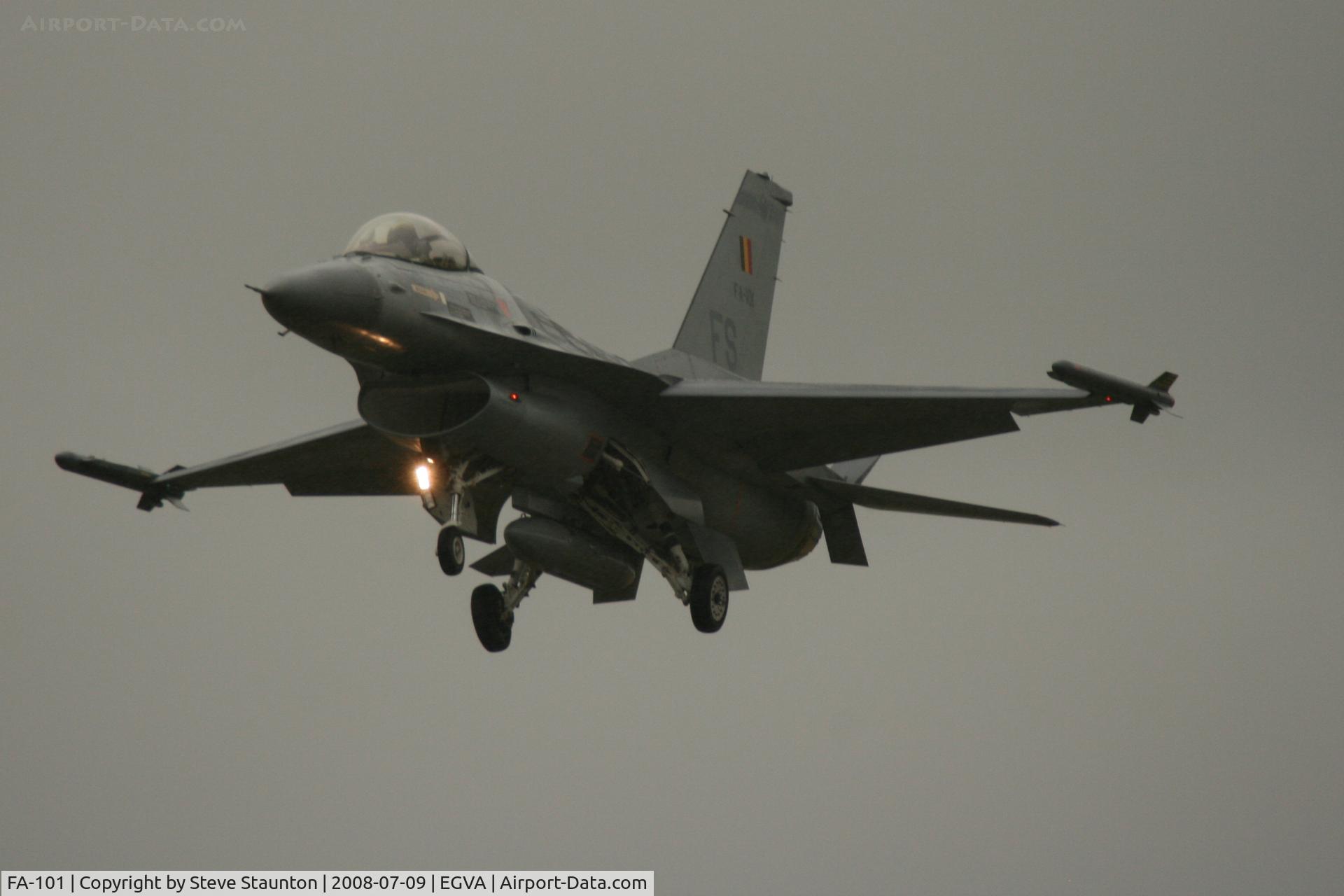 FA-101, SABCA F-16AM Fighting Falcon C/N 6H-101, Taken at the Royal International Air Tattoo 2008 during arrivals and departures (show days cancelled due to bad weather)
