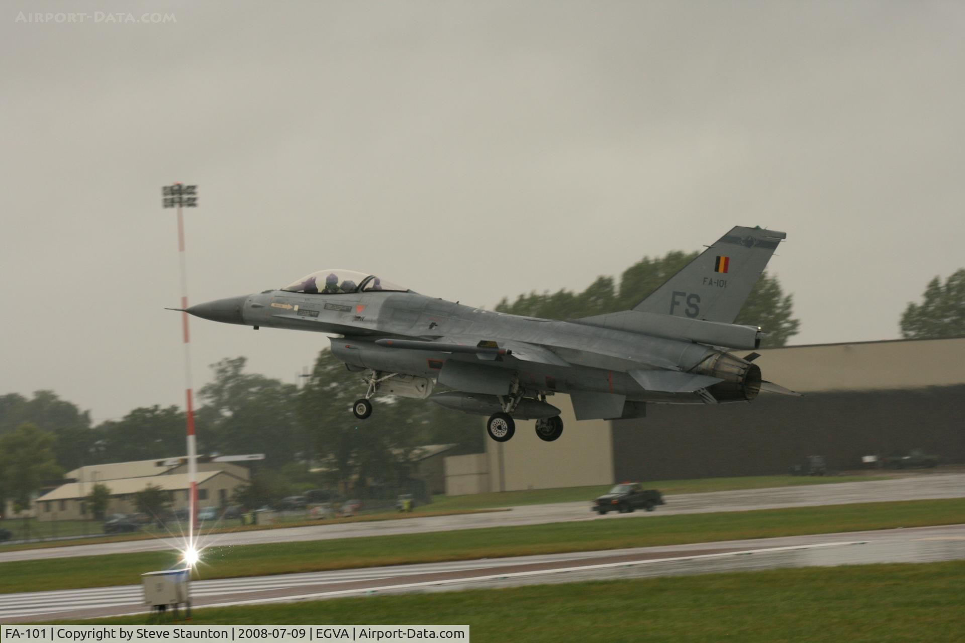 FA-101, SABCA F-16AM Fighting Falcon C/N 6H-101, Taken at the Royal International Air Tattoo 2008 during arrivals and departures (show days cancelled due to bad weather)