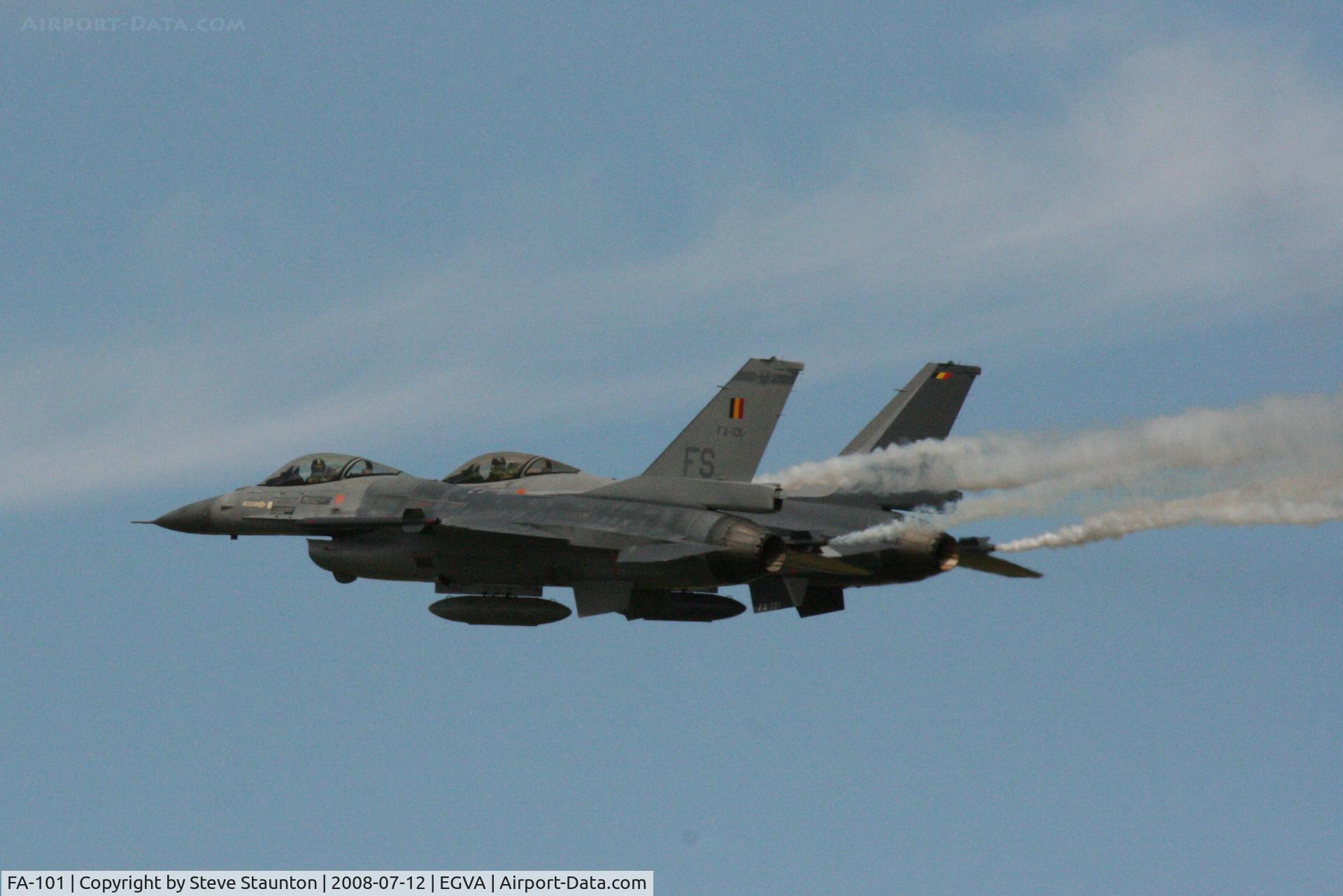 FA-101, SABCA F-16AM Fighting Falcon C/N 6H-101, Taken at the Royal International Air Tattoo 2008 during arrivals and departures (show days cancelled due to bad weather)