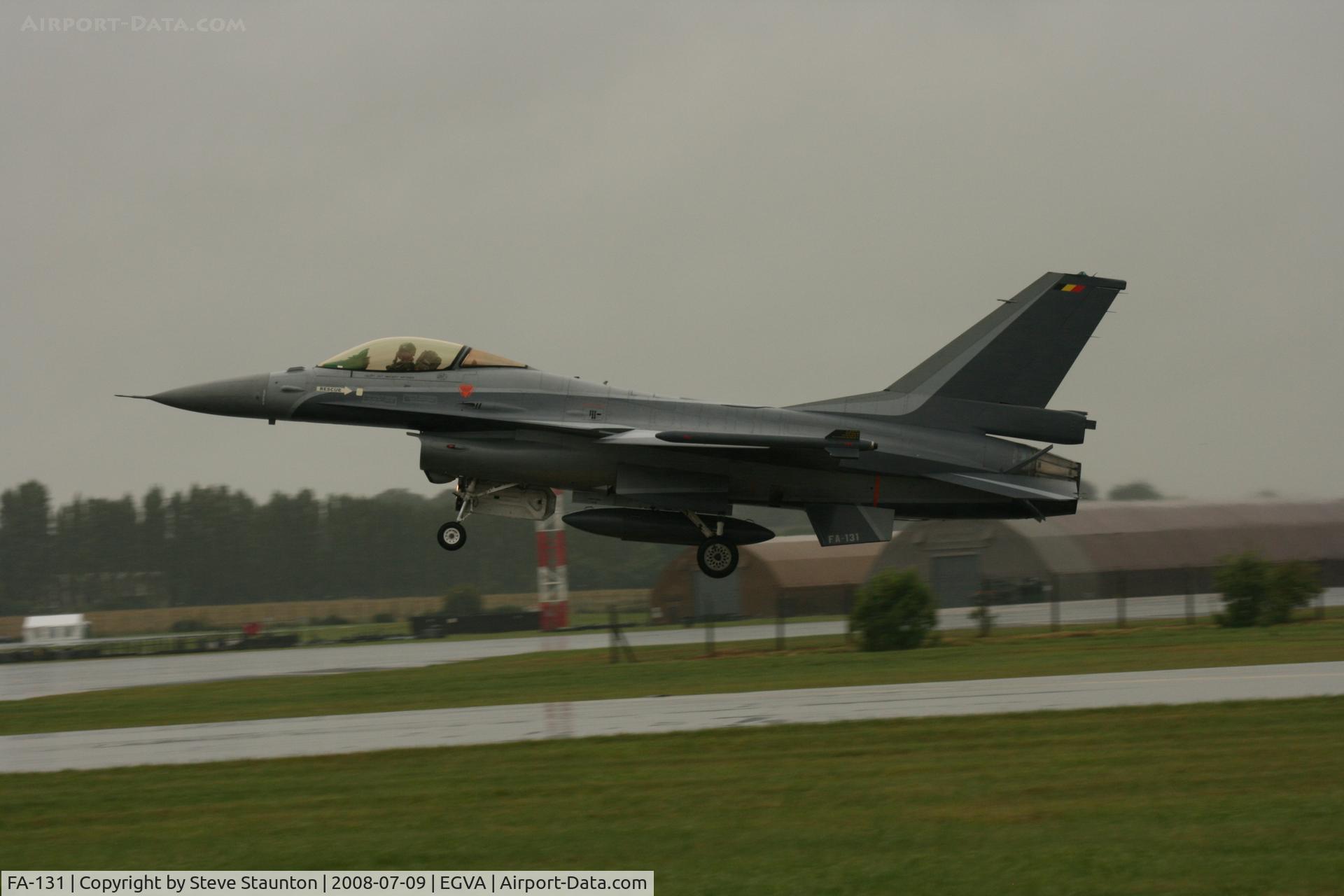 FA-131, 1991 SABCA F-16AM Fighting Falcon C/N 6H-131, Taken at the Royal International Air Tattoo 2008 during arrivals and departures (show days cancelled due to bad weather)