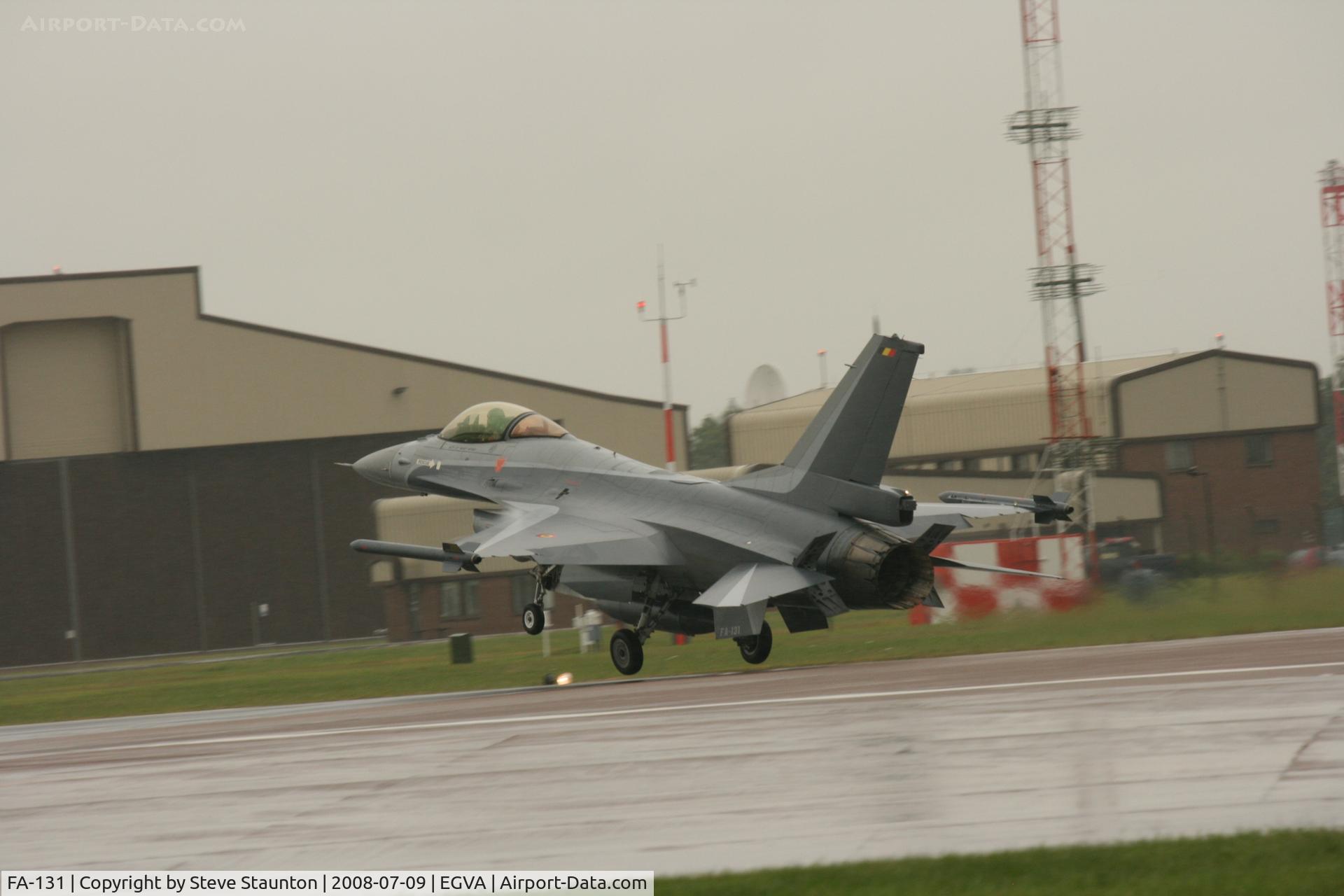 FA-131, 1991 SABCA F-16AM Fighting Falcon C/N 6H-131, Taken at the Royal International Air Tattoo 2008 during arrivals and departures (show days cancelled due to bad weather)