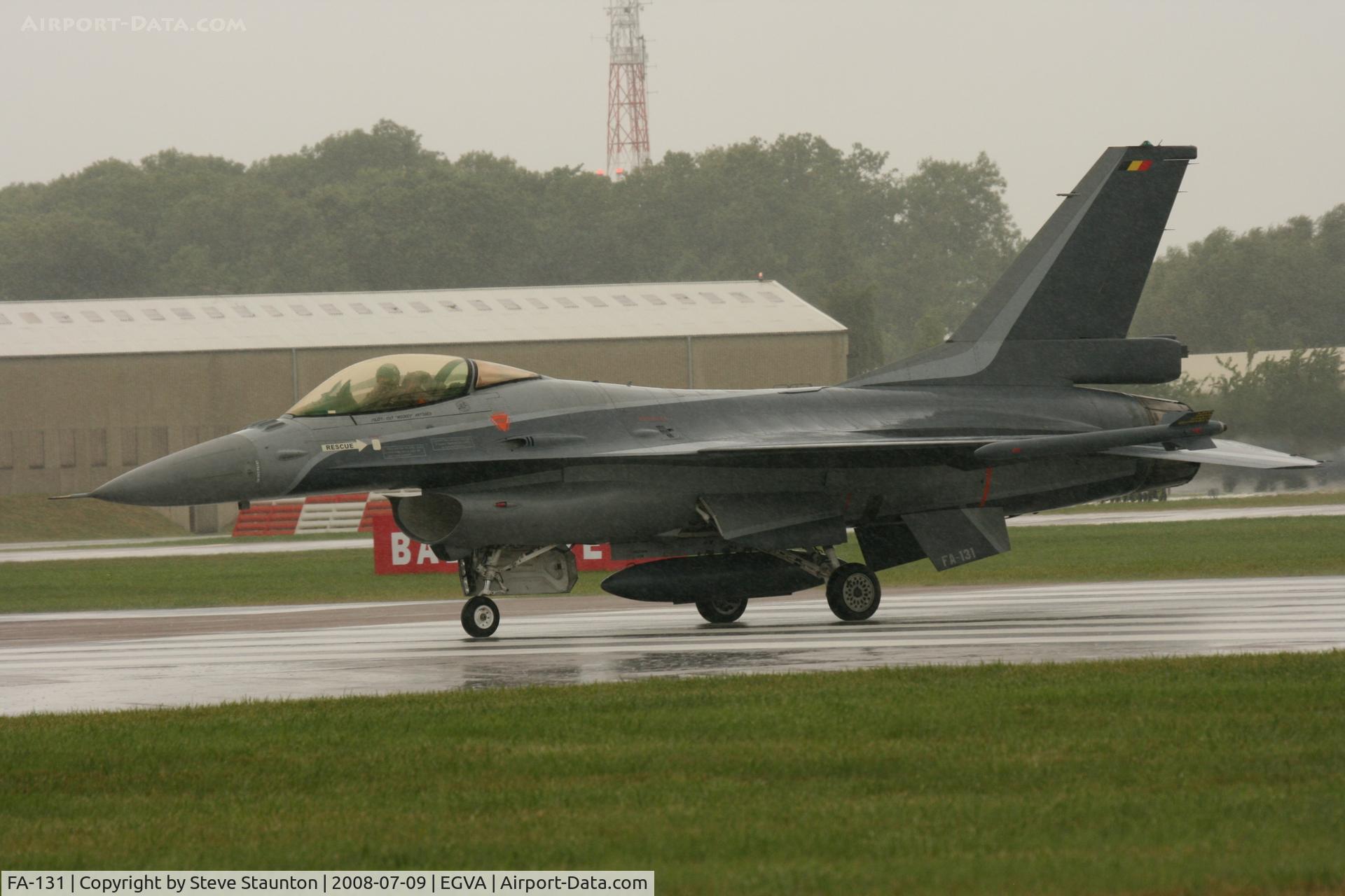 FA-131, 1991 SABCA F-16AM Fighting Falcon C/N 6H-131, Taken at the Royal International Air Tattoo 2008 during arrivals and departures (show days cancelled due to bad weather)