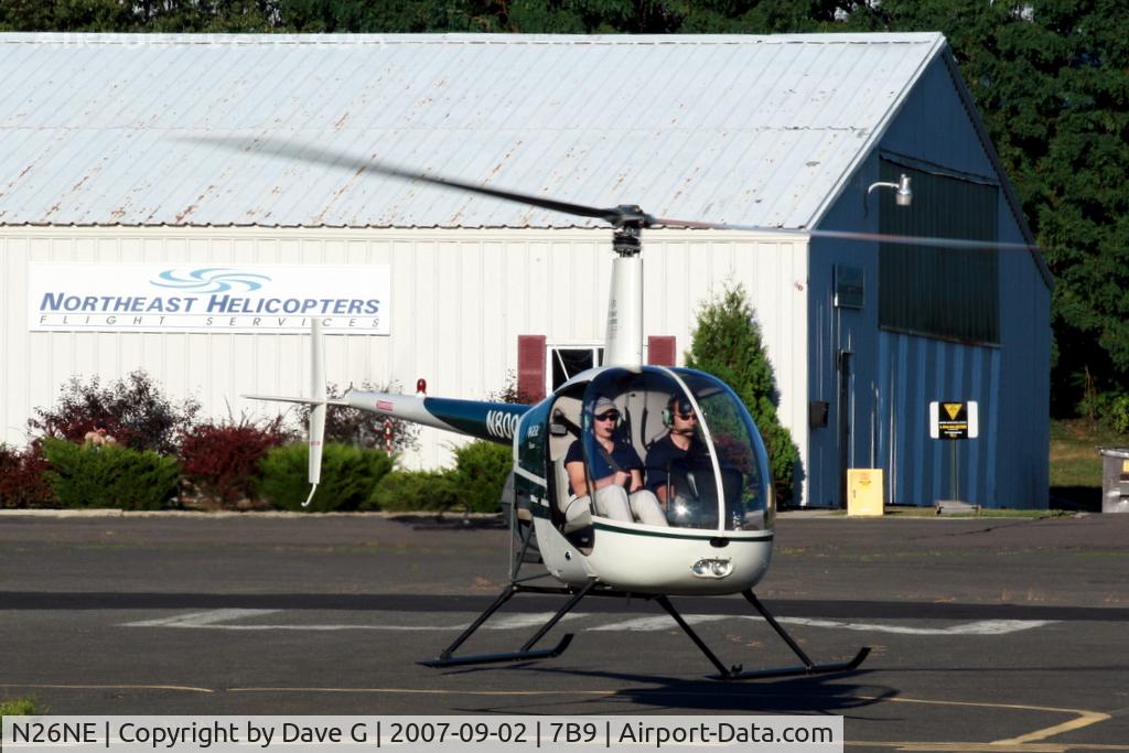 N26NE, 1993 Robinson R22 BETA C/N 2353, Helicopter flight training at Northeast Helicopters, Ellington, CT. Painted as N8008E, its former registration