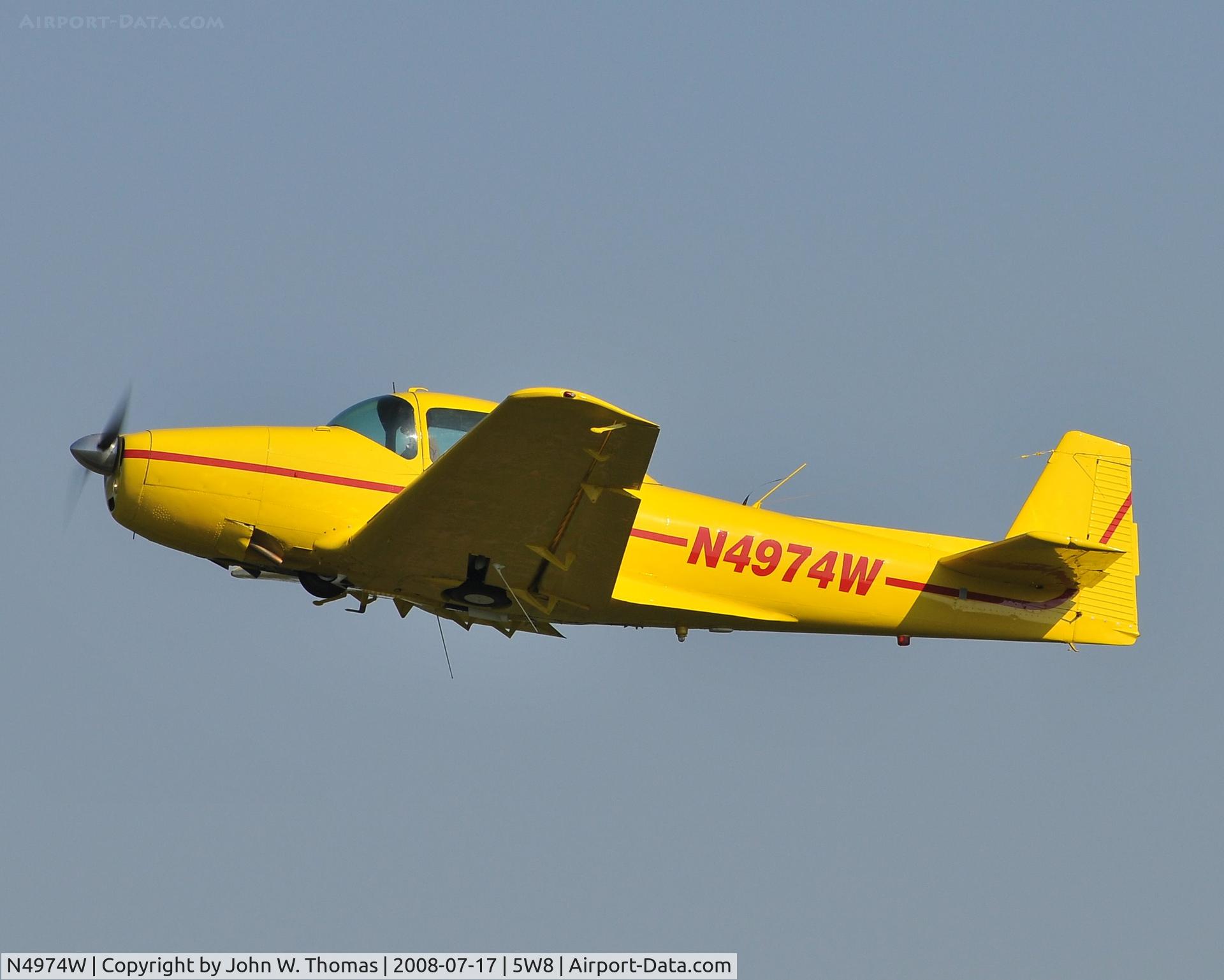 N4974W, Ryan Navion C/N NAV-4-1322, Departing runway 4