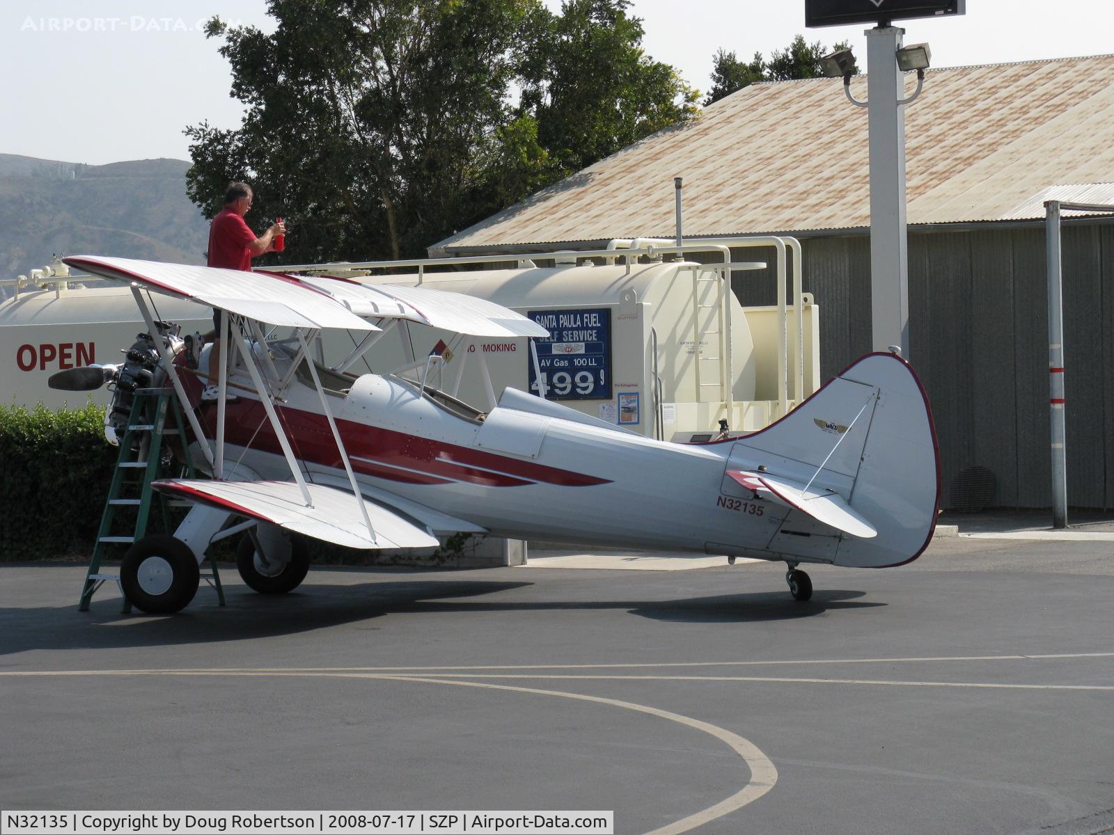 N32135, 1941 Waco UPF-7 C/N 5767, 1941 Waco UPF-7, Continental W670 220 Hp, one of the prettiest of biplanes-this one is stunning! Refueling