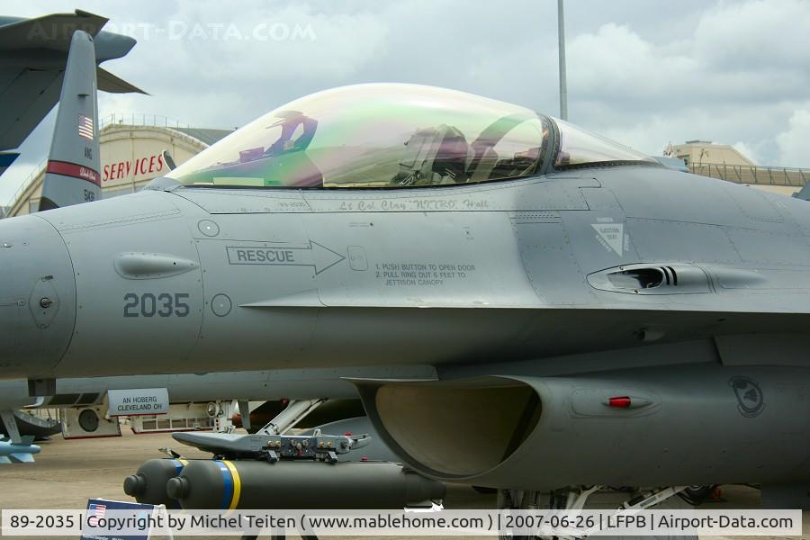 89-2035, 1989 General Dynamics F-16CG C/N 1C-188, 555th FS / 31st FW at the Bourget Airshow