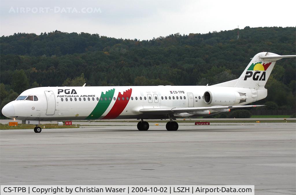 CS-TPB, 1990 Fokker 100 (F-28-0100) C/N 11262, PGA