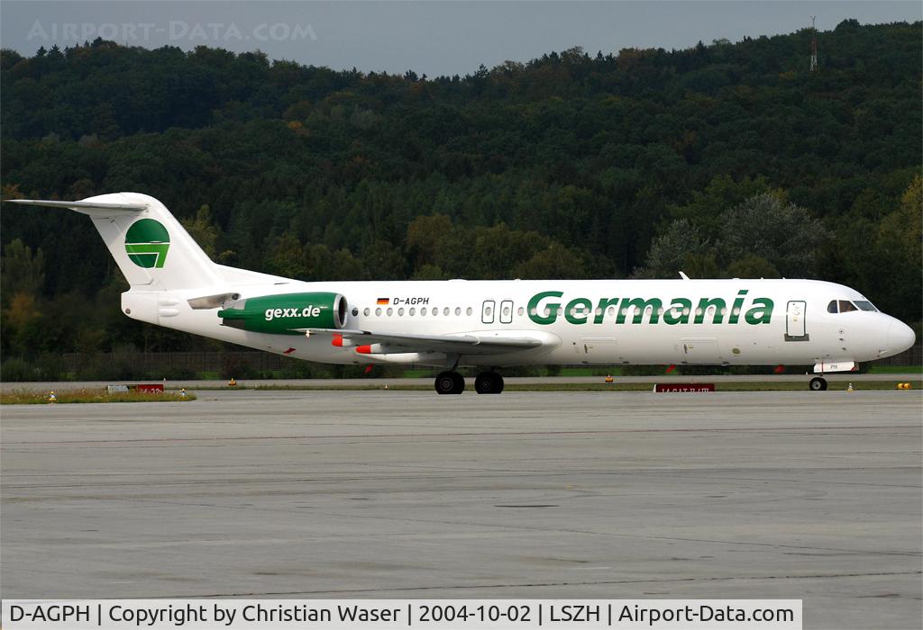 D-AGPH, 1990 Fokker 100 (F-28-0100) C/N 11308, GEXX
