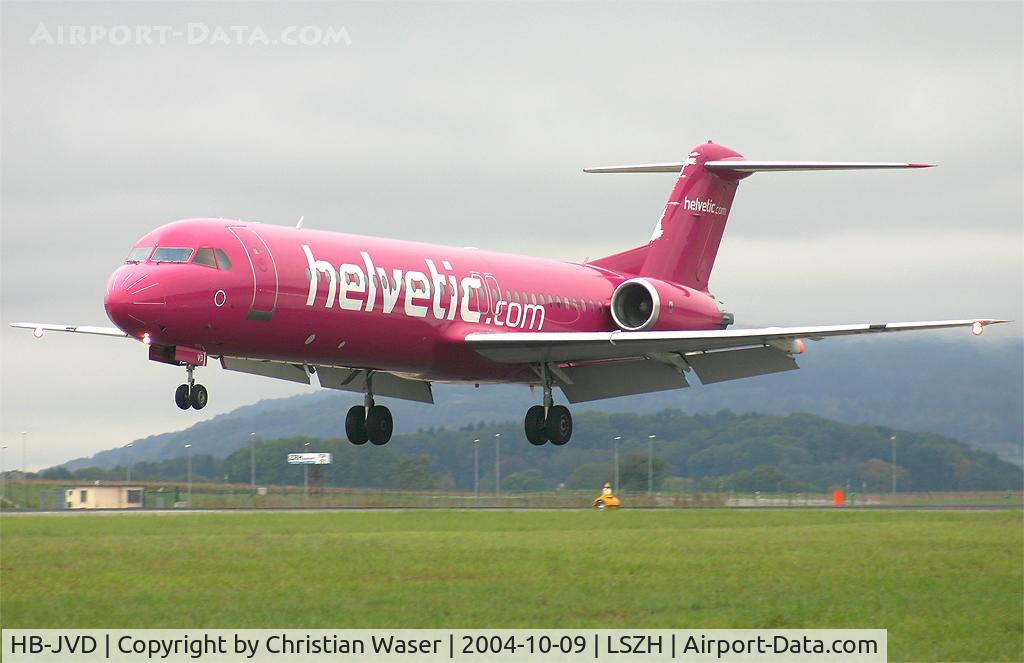HB-JVD, 1994 Fokker 100 (F-28-0100) C/N 11498, Helvetic