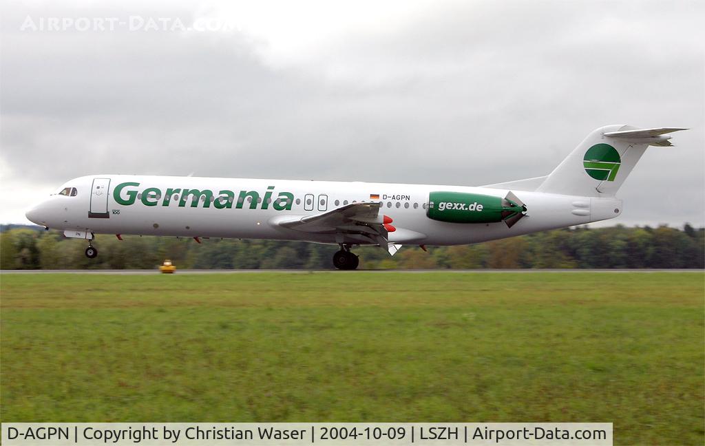 D-AGPN, 1991 Fokker 100 (F-28-0100) C/N 11333, GEXX
