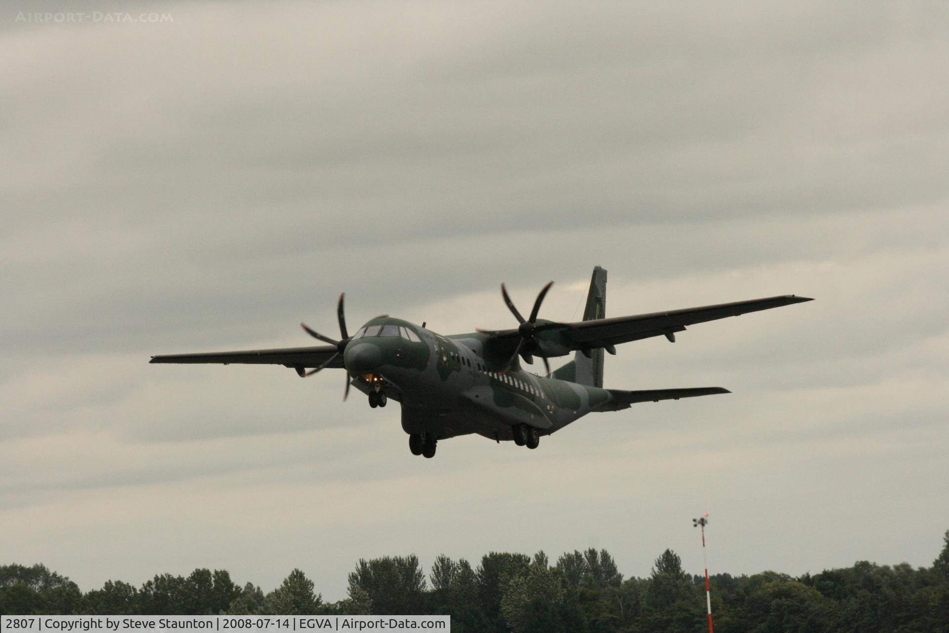 2807, CASA C-105A Amazonas C/N S-040, Taken at the Royal International Air Tattoo 2008 during arrivals and departures (show days cancelled due to bad weather)