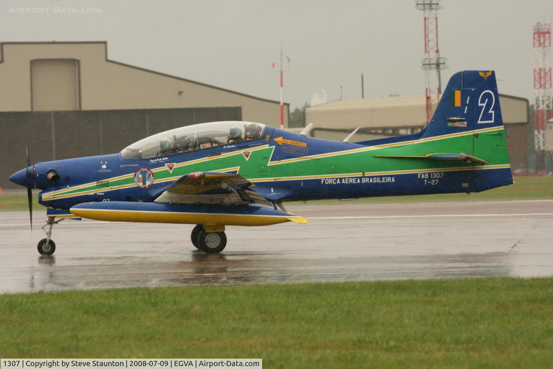 1307, Embraer T-27 Tucano (EMB-312) C/N 312011, Taken at the Royal International Air Tattoo 2008 during arrivals and departures (show days cancelled due to bad weather)