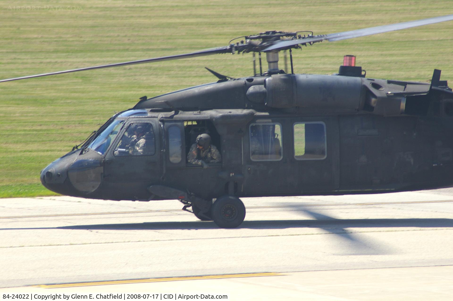 84-24022, 1986 Sikorsky EH-60A Black Hawk C/N 70-969, EH-60A taxiing for departure, seen from my office window