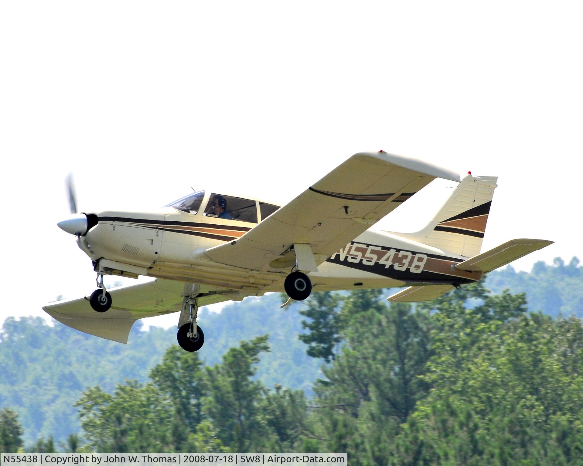 N55438, 1973 Piper PA-28R-200 C/N 28R-7335234, Departing runway 4