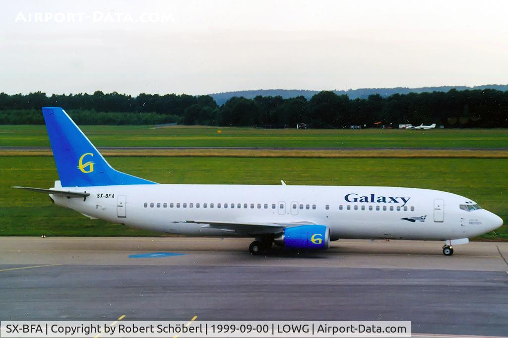 SX-BFA, 1994 Boeing 737-4Q8 C/N 26300, Taxiing to runway 35