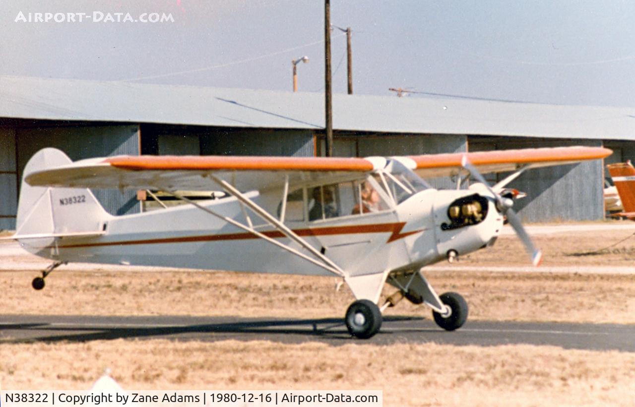 N38322, 1941 Piper J3C-65 Cub Cub C/N 6930, My friend, the late John Van Dyke, on a check ride at the former Mangham Airport, North Richland Hills, TX