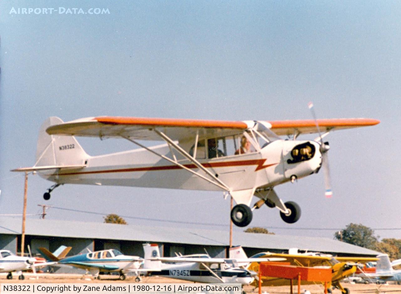 N38322, 1941 Piper J3C-65 Cub Cub C/N 6930, My friend the late John Van Dyke on a check ride at the former Mangham Airport, North Richland Hills, TX