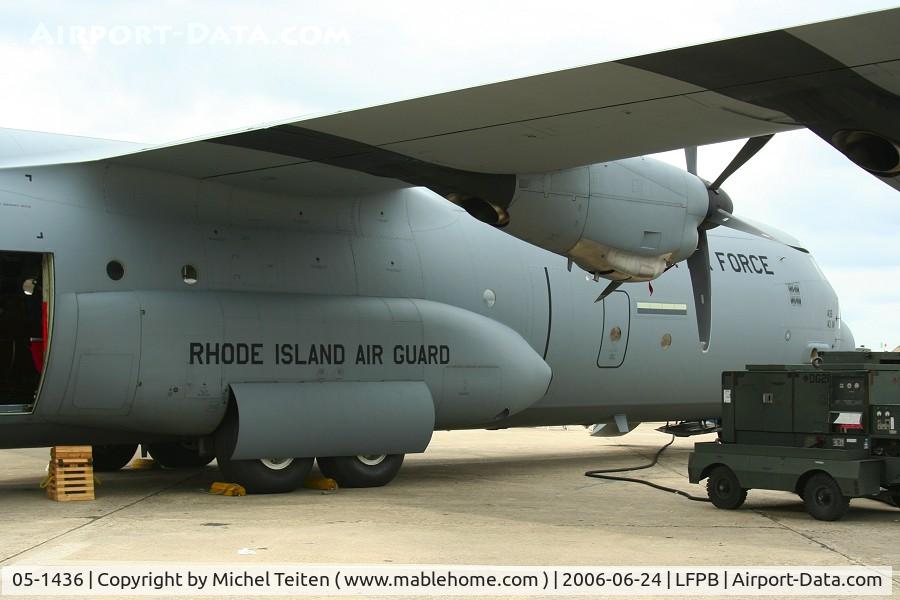 05-1436, 2005 Lockheed Martin C-130J-30 Super Hercules C/N 382-5575, 143rd Airlift Squadron / 143rd Airlift Wing from Rhode Island Air National Guard at the Paris Le Bourget Airshow in June 2007