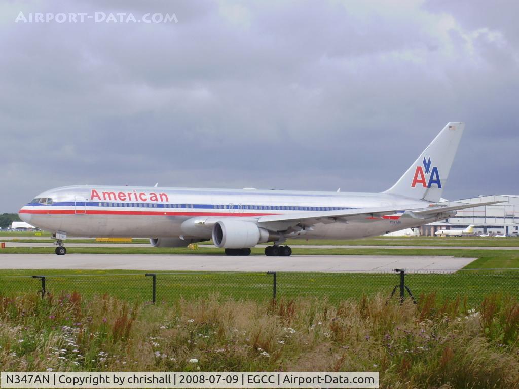 N347AN, 2003 Boeing 767-323 C/N 33086, lining up on 23R