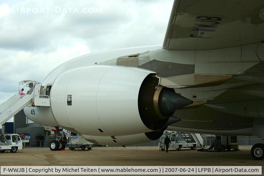 F-WWJB, 2006 Airbus A380-861 C/N 007, Static display at the Bourget Airshow 2007