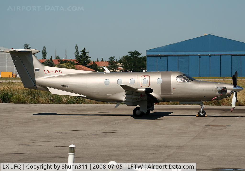 LX-JFQ, 2007 Pilatus PC-12/47 C/N 876, Parked at the terminal