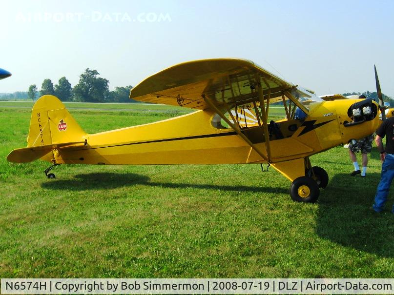 N6574H, 1946 Piper J3C-65 Cub Cub C/N 19765, In the grass at Delaware, OH