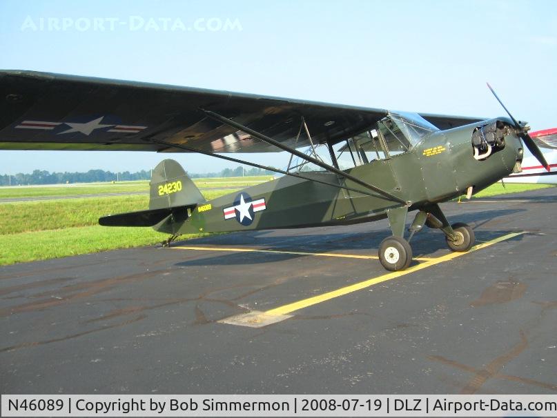 N46089, 1942 Taylorcraft DCO-65 C/N 4230, On the ramp at Delaware, OH