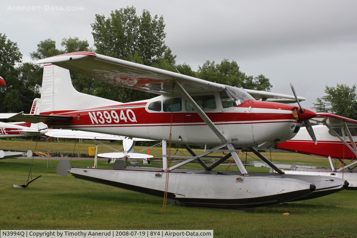 N3994Q, 1973 Cessna A185F Skywagon 185 C/N 18502220, Tied down at Surfside Seaplane Base.