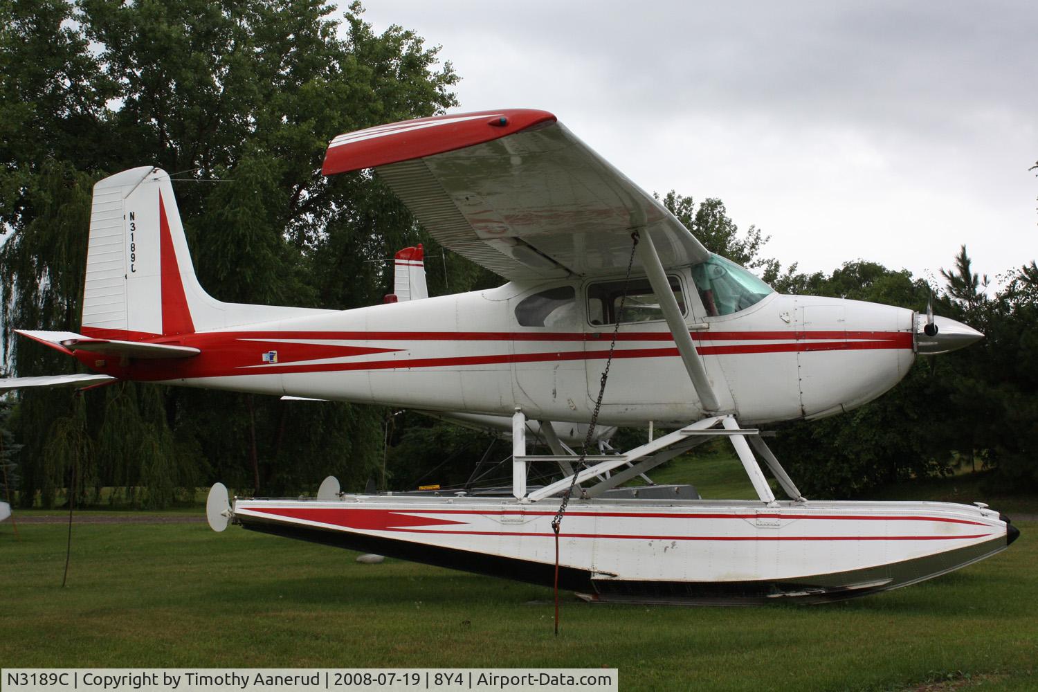 N3189C, 1954 Cessna 180 C/N 30988, Tied down at Surfside Seaplane Base.