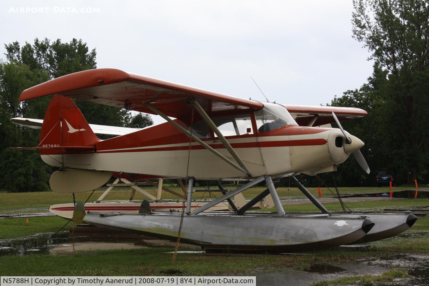 N5788H, 1949 Piper PA-16 Clipper C/N 16-404, Tied down at Surfside Seaplane Base.  Herman the Duck from North Central Airlines, the Republic Airlines on the tail.