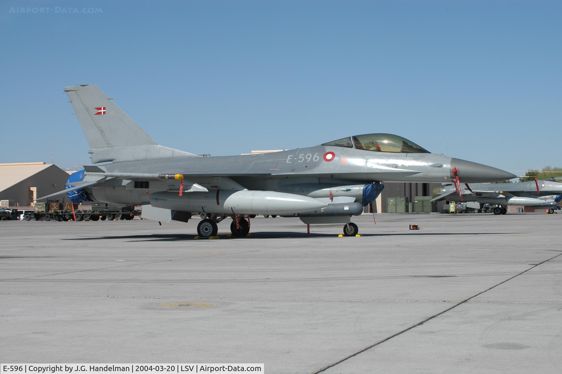 E-596, 1982 SABCA F-16AM Fighting Falcon C/N 6F-31, Danish F-16A at Nellis AFB NV