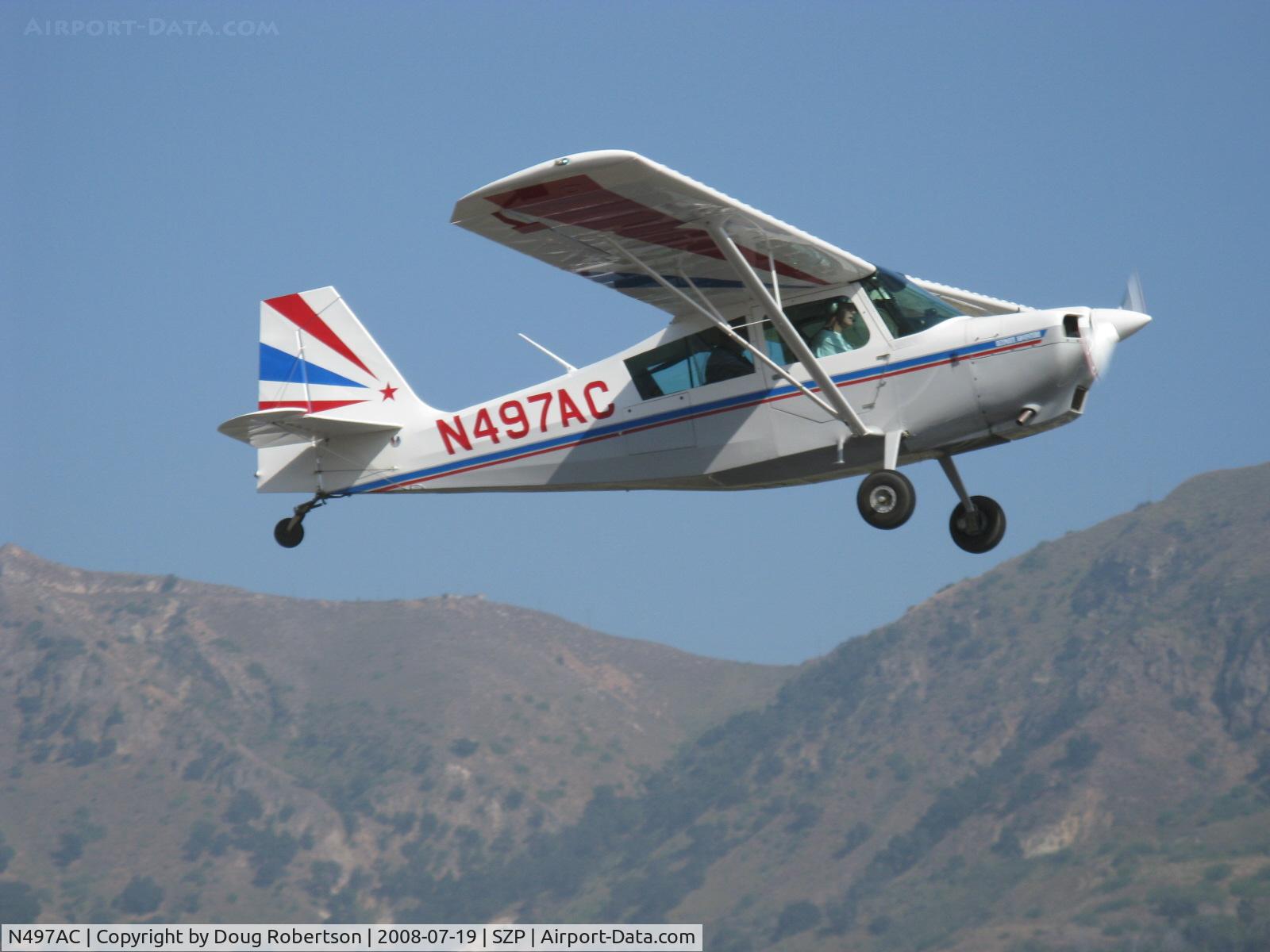 N497AC, 2005 American Champion 7GCAA Citabria C/N 497-2005, 2005 American Champion 7GCAA ADVENTURE, Superior O-360 180 Hp upgrade, takeoff climb Rwy 22