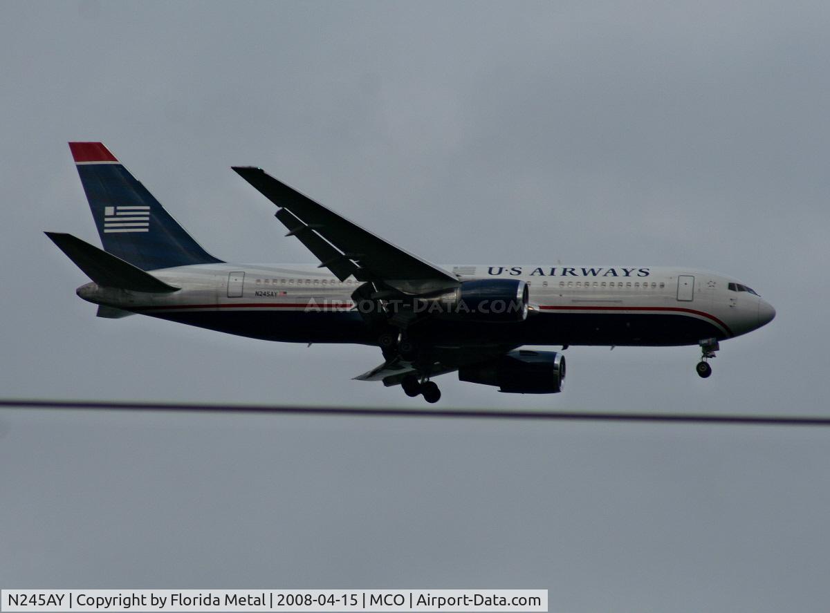N245AY, 1987 Boeing 767-201 C/N 23897, US Airways 767-200 arriving from PHL