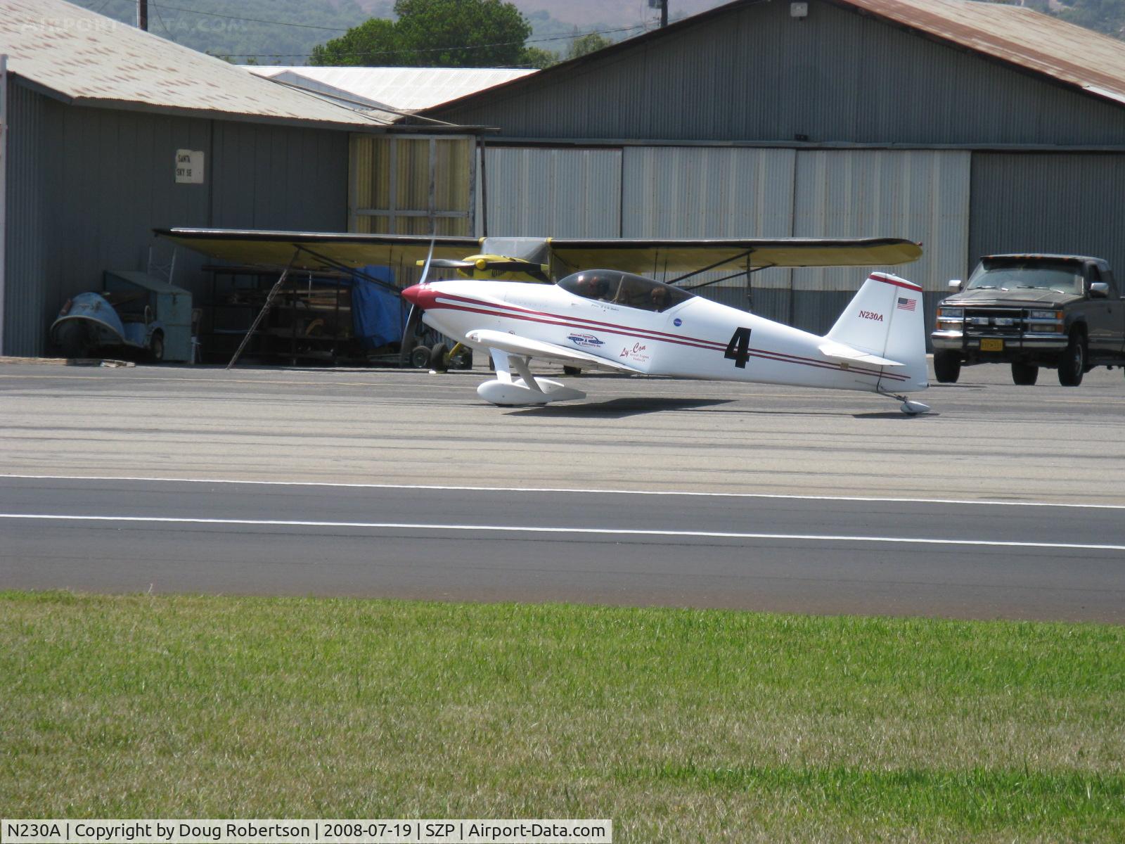 N230A, 1991 Vans RV-4 C/N 1161, 1991 Anders VAN's RV-4, Lycoming IO-360 A&C, taxi after landing Rwy 22