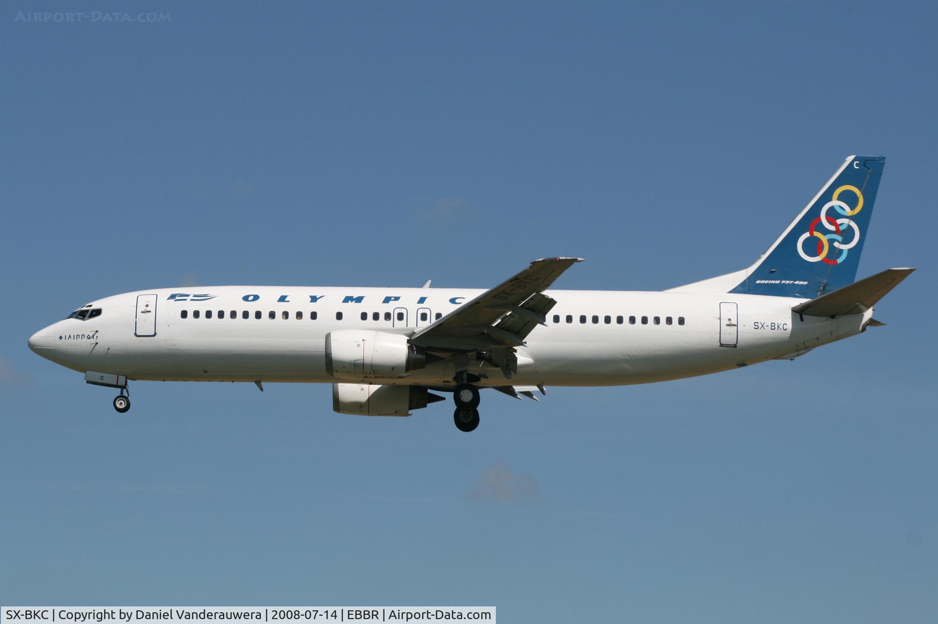 SX-BKC, 1991 Boeing 737-484 C/N 25361, flight OA145 is descending to rwy 25L