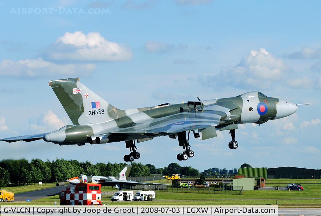 G-VLCN, 1960 Avro Vulcan B.2 C/N Set 12, At last: the Vulcan made its official public debut at Waddington, its former home base. In the background is its sister ship XM607, making this a picture one could have made 30 years ago.