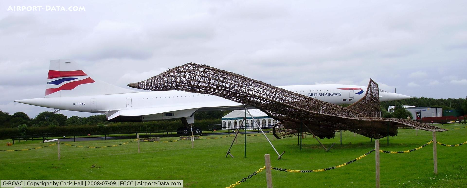 G-BOAC, 1975 Aerospatiale-BAC Concorde 1-102 C/N 100-004, on display at the viewing area at Manchester Airport