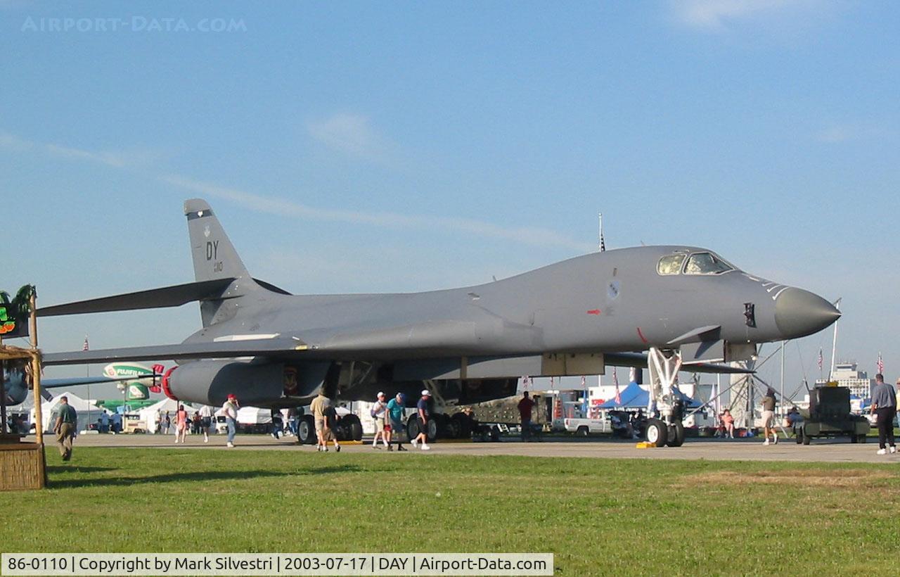 86-0110, 1986 Rockwell B-1B Lancer C/N 70, Dayton Airshow 2003