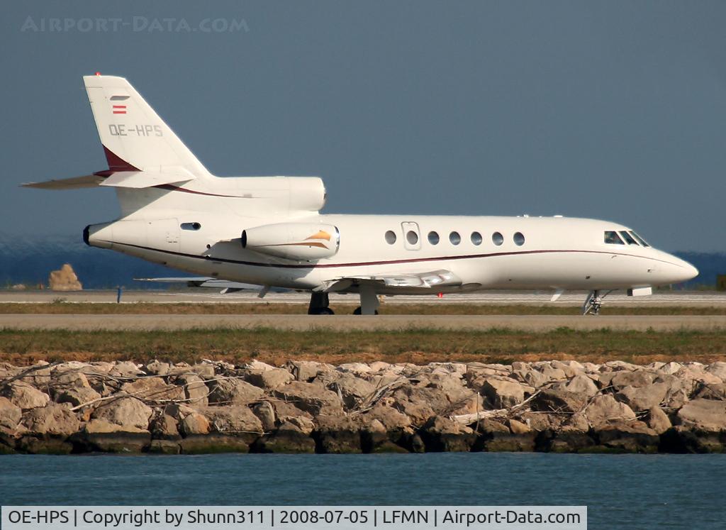 OE-HPS, 2005 Dassault Falcon 50EX C/N 334, Rolling holding point rwy 05L for departure...