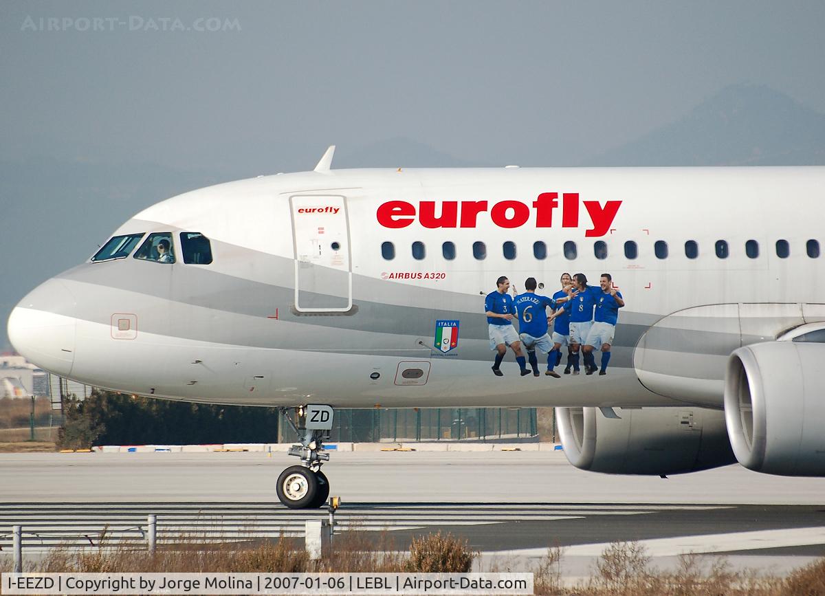 I-EEZD, 2003 Airbus A320-214 C/N 1920, Entering RWY 25L for take off.