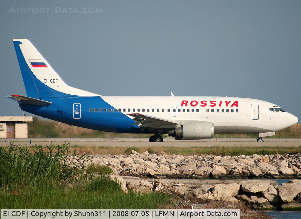EI-CDF, 1992 Boeing 737-548 C/N 25737, Rolling holding point rwy 05L for departure...