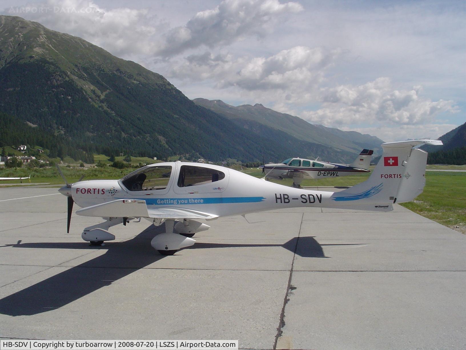 HB-SDV, 2007 Diamond DA-40D Diamond Star C/N D4.326, PARKED AT St MORITZ