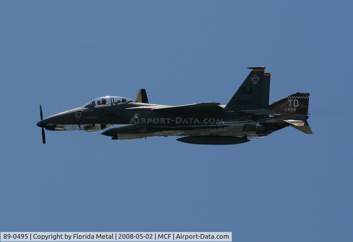 89-0495, 1989 McDonnell Douglas F-15E Strike Eagle C/N 1142/E117, F-15 heritage flight with F-4 and P-51