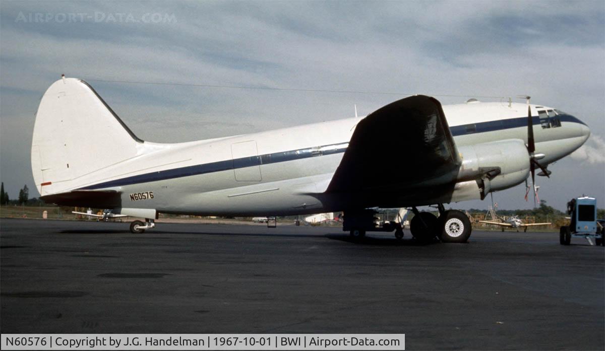 N60576, 1944 Curtiss C-46D Commando C/N 33274, C-46 Commando at Friendship Airport (now BWI) 10-1-1967