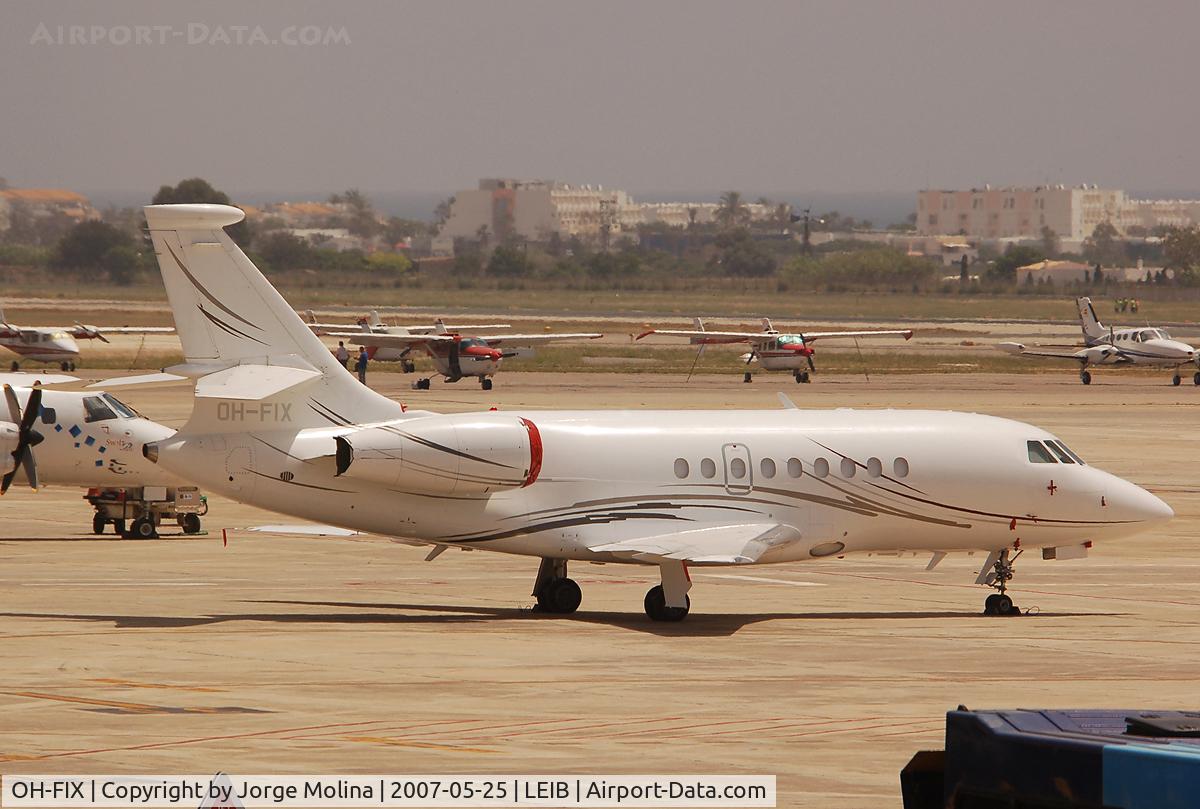 OH-FIX, 2002 Dassault Falcon 2000 C/N 179, Parked on Ibiza platform.