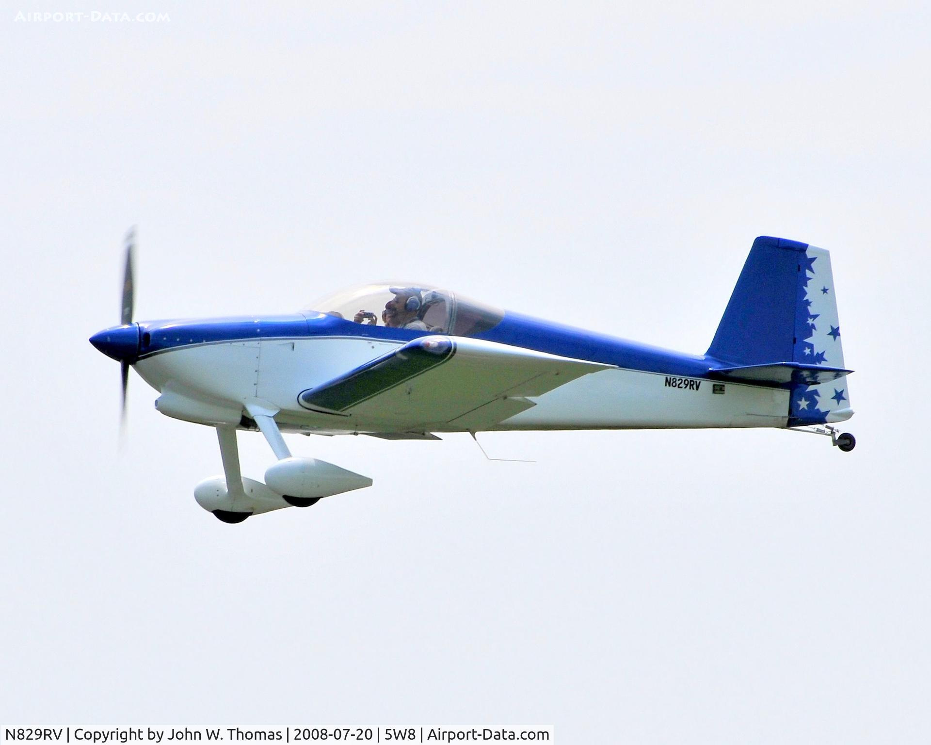 N829RV, 2004 Vans RV-7 C/N 70480, Departing runway 4